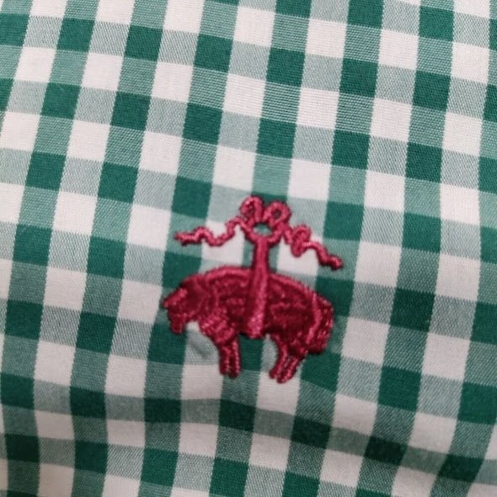 Brooks Brothers 346 Preppy Checkered Button-Down Shirt Boys Green White Size 2 - Picture 5 of 10